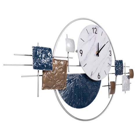 Ceasuri - WALL CLOCK HM4209 METAL IN WHITE COLOR WITH BLACK POINTERS and NUMBERS 92x51Hcm.