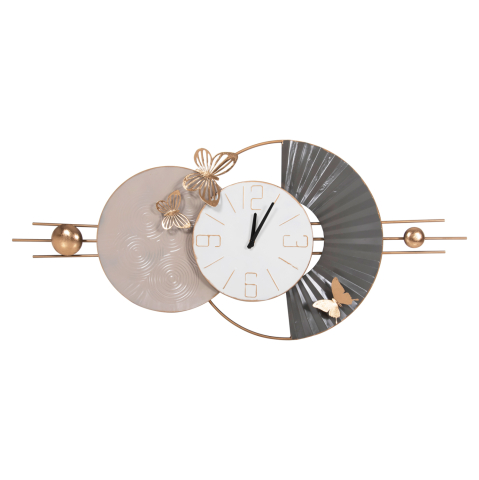Ceasuri - WALL CLOCK HM4212 METAL IN WHITE WITH BLACK POINTERS 116x7x50,5Hcm.
