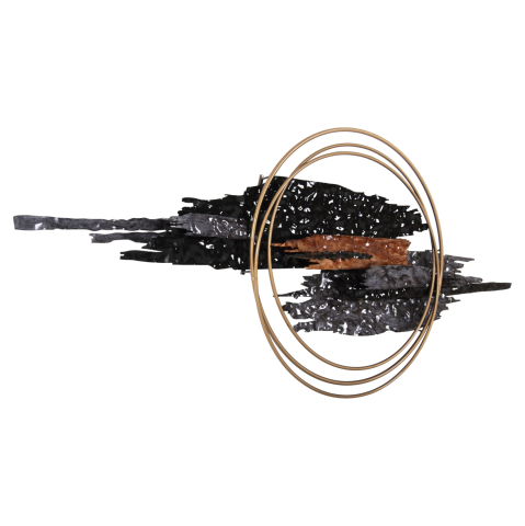 Decoratiuni - WALL DECOR HM4196 METAL IN BLACK-ANTHRACITE-GOLD 144x63,5Hcm.
