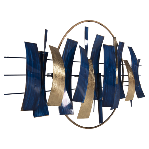 Decoratiuni de perete - WALL DECOR HM4205 METAL IN BLUE - GOLD 90,5x50Hcm.