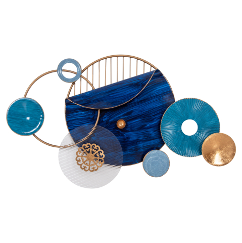 Decoratiuni de perete - WALL DECOR HM4207 METAL IN BLUE COLORS 87x54 εκ.