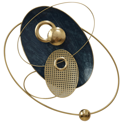 Decoratiuni - WALL DECOR HM7550 ARTISTIC PLANETARY SYSTEM METAL-GOLD, DARK GREY