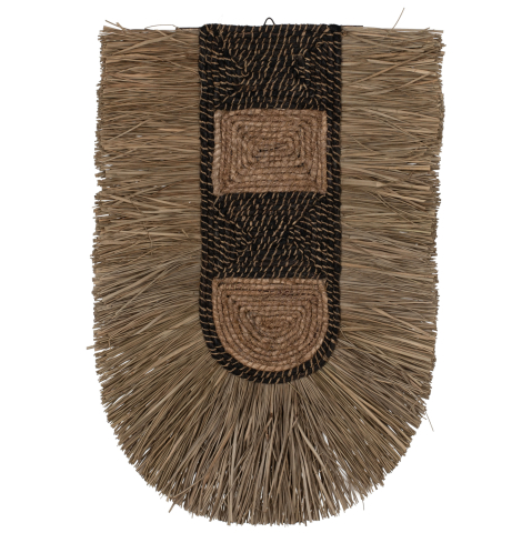 Decoratiuni de perete - WALL DECOR MADE OF GRASS AND ABACA FIBERS IN NATURAL AND BLACK 46x8x68Hcm.HM7793