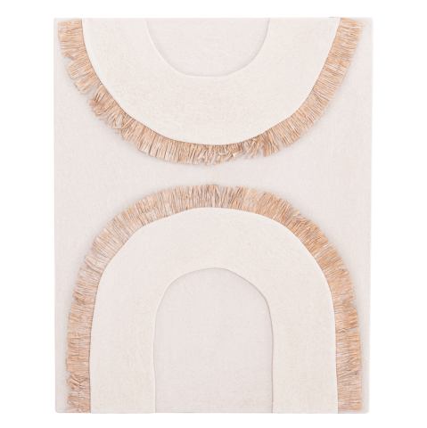 Tablouri pe panza / Canvas - WALL DECOR PANEL RECTANGLE SERIES SANTORINI ΗΜ4535 MDF IN OFF WHITE COLOR-DECOR IN BEIGE 48x4.5(thickness)x60Hcm.