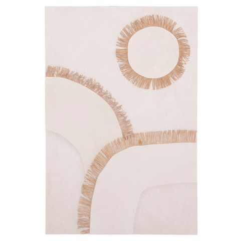 Tablouri pe panza / Canvas - WALL DECOR PANEL RECTANGLE SERIES SANTORINI HM4531 MDF IN OFF WHITE COLOR-DECOR IN BEIGE 80x4.5(thickness)x120Hcm.