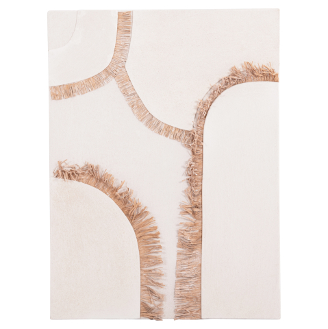 Tablouri pe panza / Canvas - WALL DECOR PANEL RECTANGLE SERIES SANTORINI HM4532 MDF IN OFF WHITE COLOR-DECOR IN BEIGE 60x4.5(thickness)x80Hcm.
