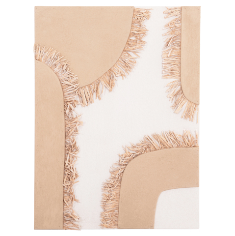 Tablouri pe panza / Canvas - WALL DECOR PANEL RECTANGLE SERIES SANTORINI HM4533 MDF IN OFF WHITE-BROWN COLOR-DECOR IN BEIGE 60x4.5(thickness)x80Hcm.