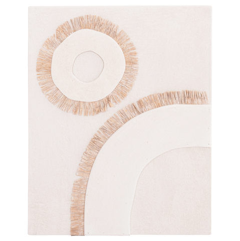 Tablouri pe panza / Canvas - WALL DECOR PANEL RECTANGLE SERIES SANTORINI HM4534 MDF IN OFF WHITE COLOR-DECOR IN BEIGE 48x4.5(thickness)x60Hcm.