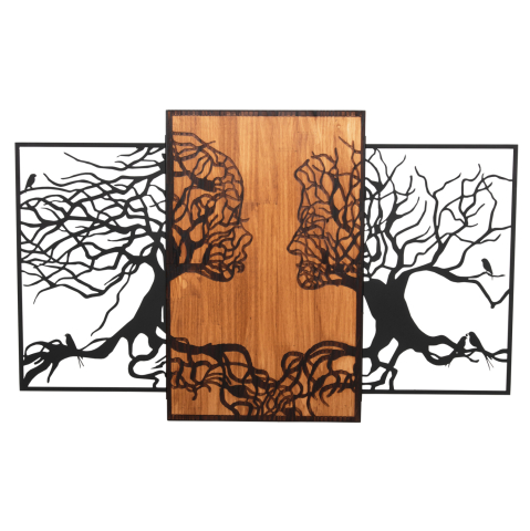 Decoratiuni de perete - WALL DECORATION ILLUSION HM4654 METAL-WOOD 125.5x3(thickness)x79Hcm.