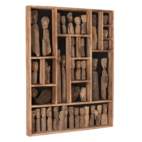 Decoratiuni de perete - WALL DECORATION MYST HM4275 FRAME WITH FIGURINES MADE OF DRIFTWOOD 60x5x80Hcm.