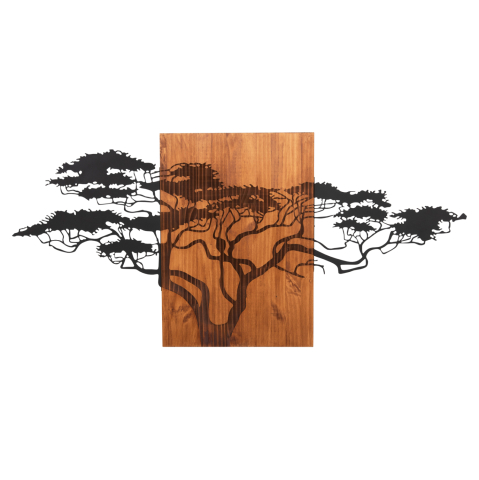 Decoratiuni de perete - WALL DECORATION TREE FIGURE HM4653 METAL-WOOD 148x3x70Hcm.