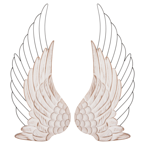 Decoratiuni de perete - WALL DECORATION WINGS HM4223 MDF IN WHITE-BLACK METAL 39x1,5x92Hcm.