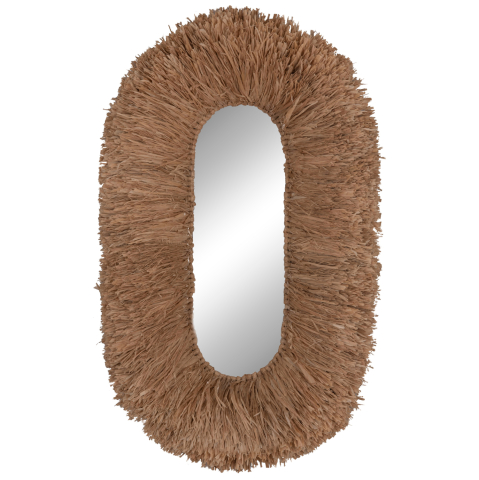 Interior - WALL MIRROR IN OVAL SHAPE HM4711 SISAL FIBERS FRAME IN NATURAL COLOR 95x60x15(thickness) cm.