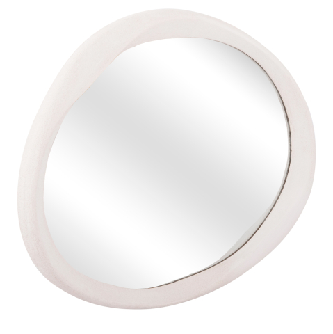 Oglinzi - WALL MIRROR OVAL SERIES SANTORINI HM4513 MDF IN OFF-WHITE 90x3,2x60Hcm.