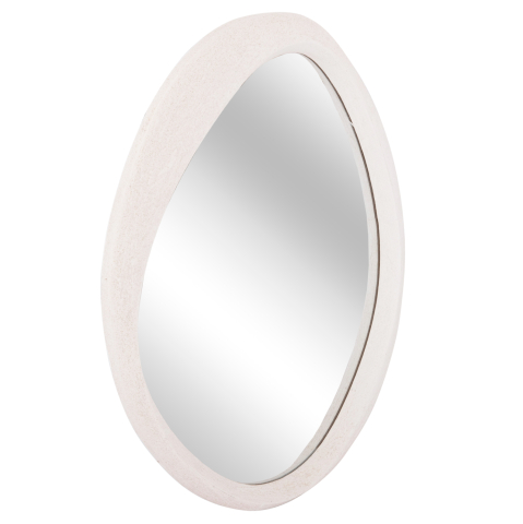 Oglinzi - WALL MIRROR OVAL SERIES SANTORINI HM4514 MDF IN OFF-WHITE 48x3,2x60Hcm.