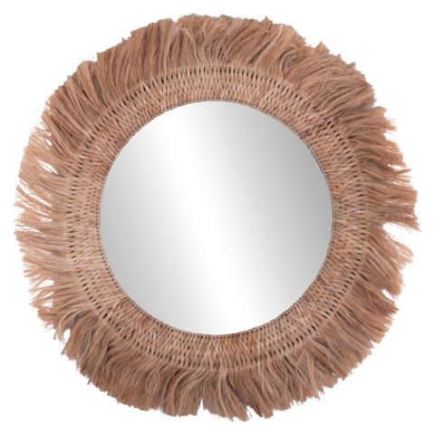Oglinzi - WALL MIRROR ROUND WITH ABACA FIBERS IN NATURAL COLOR 120x4x120Hcm.HM7747