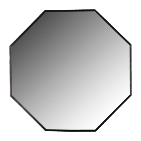 Oglinzi - WALL MIRROR SERIES ARCHER HM4499.01 OCTAGON ALUMINUM FRAME IN BLACK Φ74cm.