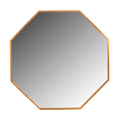 Oglinzi - WALL MIRROR SERIES ARCHER HM4499.30 OCTAGON ALUMINUM FRAME IN GOLDEN Φ74cm.