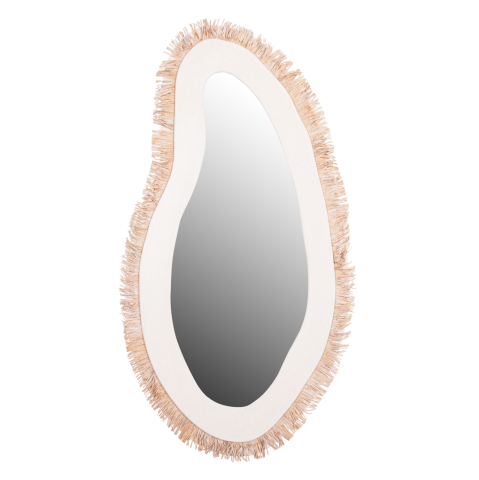 Oglinzi - WALL MIRROR SERIES SANTORINI HM4525 MDF IN OFF WHITE-DECOR IN BEIGE 62x1,8x120Hcm.