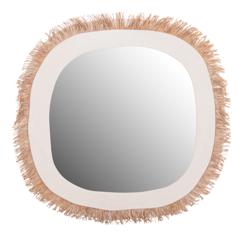 Oglinzi - WALL MIRROR SERIES SANTORINI HM4527 MDF IN OFF WHITE-DECOR IN BEIGE 78x1,8x78Hcm.