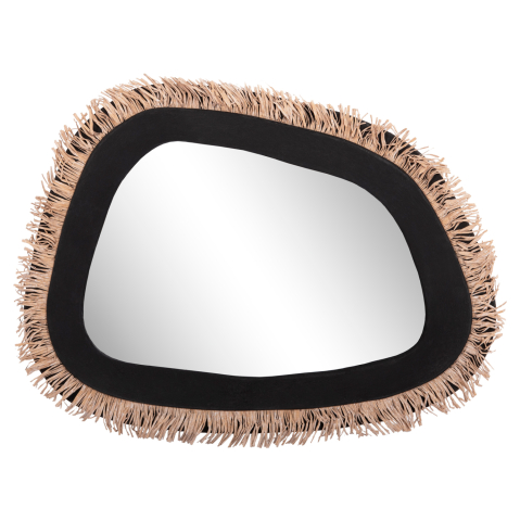 Oglinzi - WALL MIRROR SERIES SANTORINI HM4530 MDF IN BLACK-DECOR IN BEIGE 80x1,8x60Hcm.