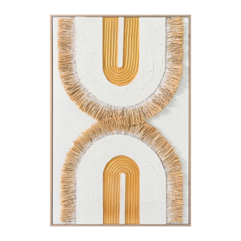 Decoratiuni - WALL PAINTING 3D HM4537.01 WITH BEIGE PS FRAME-WHITE CANVAS-HANDMADE 80x3,5x120Hcm.