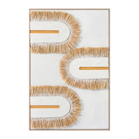 Decoratiuni - WALL PAINTING 3D HM4537.02 WITH BEIGE PS FRAME-WHITE CANVAS-HANDMADE 80x3,5x120Hcm.