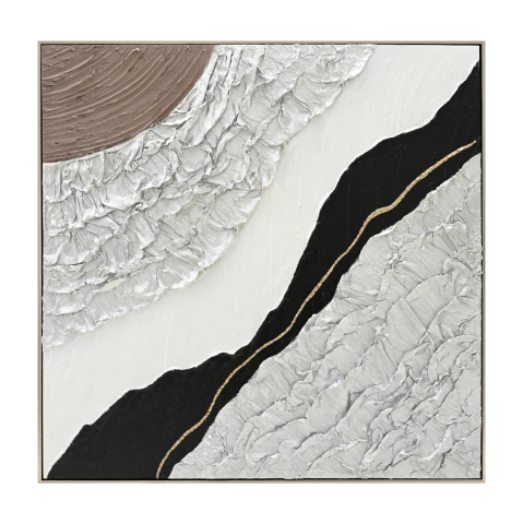 Tablouri pe panza / Canvas - WALL PAINTING ABSTRACT (SQUARE) HM4553.01 BEIGE PS FRAME-CANVAS-HANDMADE 82x4.5x82Hcm.