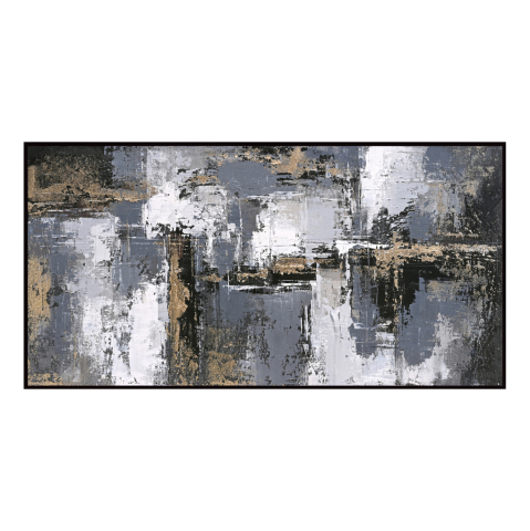 Decoratiuni - WALL PAINTING SEDIMENT HM4576 BLACK PS FRAME-CANVAS 142x4.5x72Hcm.