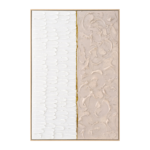 Tablouri pe panza / Canvas - WALL PAINTING SHON HM4558 WITH BEIGE PS FRAME-CANVAS IN BEIGE and WHITE 62x4,5x92Hcm.