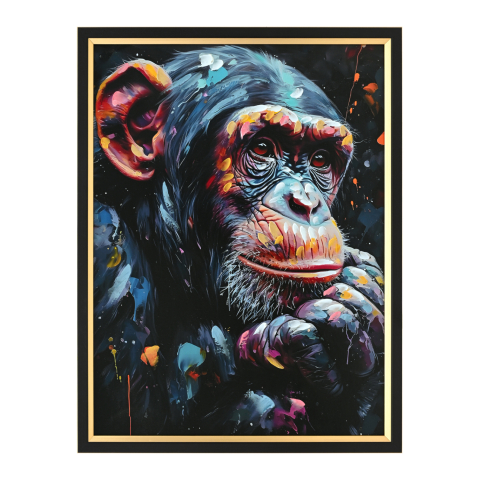 Tablouri pe panza / Canvas - WALL PAINTING SIMIA HM4563 BLACK PS FRAME-PRINTED CANVAS MONKEY 64x4.5x84Hcm.