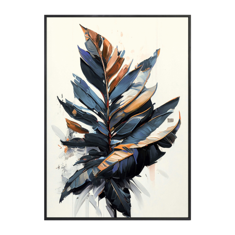 Decoratiuni - WALL PAINTING TROPICO HM4547.01 BLACK PS FRAME-PRINTED CANVAS WITH LEAVES 52.5x2.8x72.5Hcm.