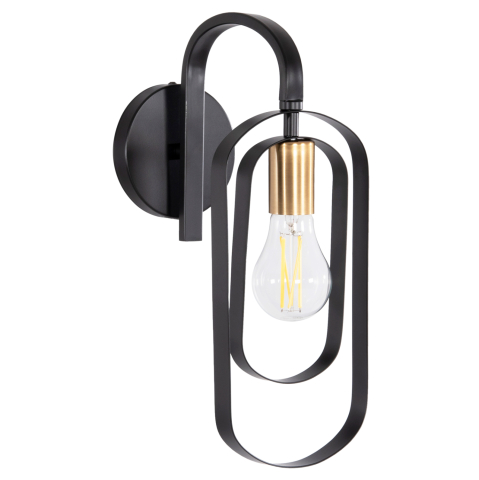 Iluminat de perete - WALL SCONCE BIUT HM7443.11 METAL IN BLACK--GOLD BULB SOCKET 16x19x38Hcm.