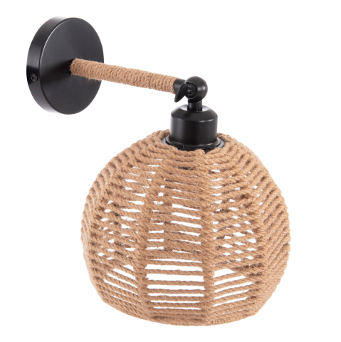 Iluminat de perete - WALL SCONCE STOLT HM4483 METAL BASE-HEMP ROPE-[E27] 20x20x38-24Hcm.