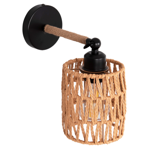 Iluminat de perete - WALL SCONCE STOLT2 HM4484 METAL BASE-HEMP ROPE-[E27] 12x23x24Hcm.
