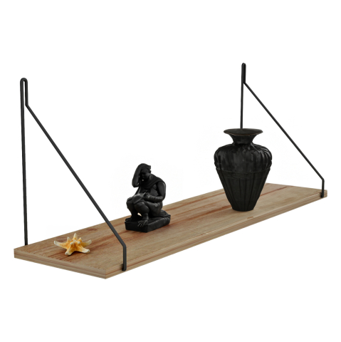 Rafturi de perete - WALL SHELF AGILAN HM9183.11 MELAMINE IN NATURAL OAK 72x20x27Hcm.