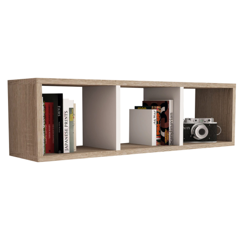 Biblioteci - WALL SHELF MELAMINE SONOMA and WHITE 90x22x25,6Hcm.HM9228.12