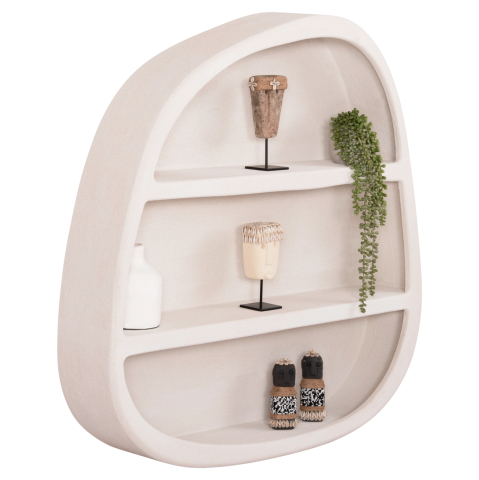Rafturi de perete - WALL SHELF SERIES SANTORINI HM18058 MDF IN OFF-WHITE COLOR 95x18x100Hcm.