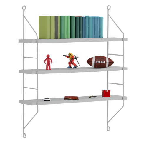 Rafturi de perete - WALL SHELVES ACHALA HM9185.15 MELAMINE IN WHITE 60x15x68Hcm.