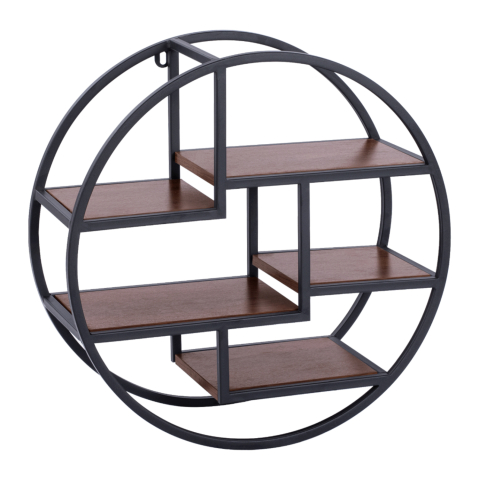 Biblioteci - Wall Shelves Quinn with melamine bases and metallic frame HM8612 Diameter 60x24cm