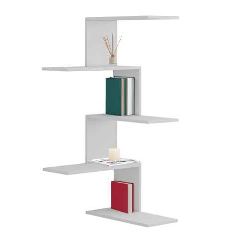 Rafturi de perete - WALL SHELVES RORY HM8931.11 MELAMINE IN WHITE 22x51,5x109Hcm.