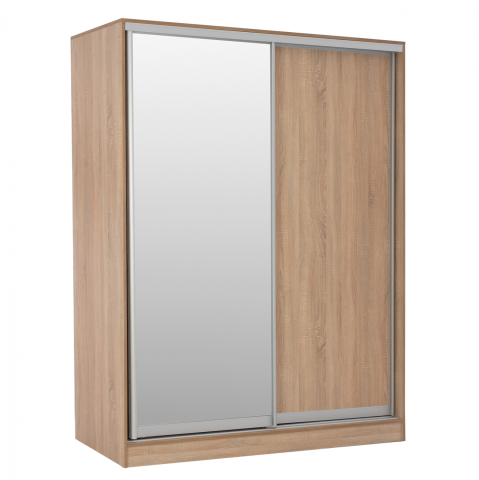 Interior - WARDROBE 180X60X210 SLIDING DOORS WITH MIRROR SONAMA OAK HM2437