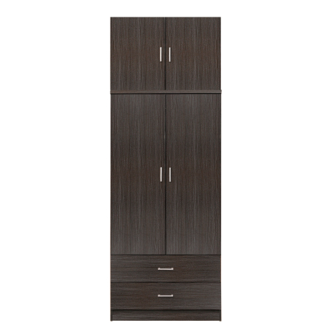 Dulapuri - Wardrobe 2 Door with Loft and 2 Drawers Zebrano 80x42x241