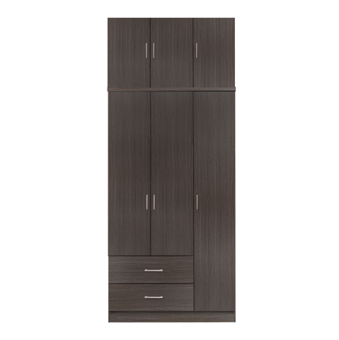 Interior - Wardrobe 3 Door and Loft with 2 drawers Zebrano 90x42x241