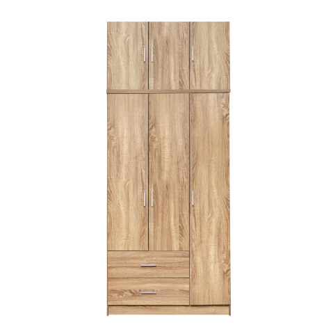 Interior - Wardrobe 3 Door with Loft and 2 Drawers Sonama 90x42x241