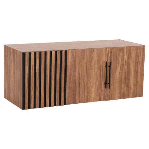 Interior - WARDROBE 3-LEAF LOFT HARRY HM18391.01 MELAMINE IN NATURAL WOOD and BLACK 150x55.5x60Hcm.