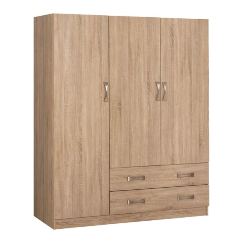 Interior - Wardrobe 3Door with 2Drawers HM384.02 Sonama 150x55x180cm
