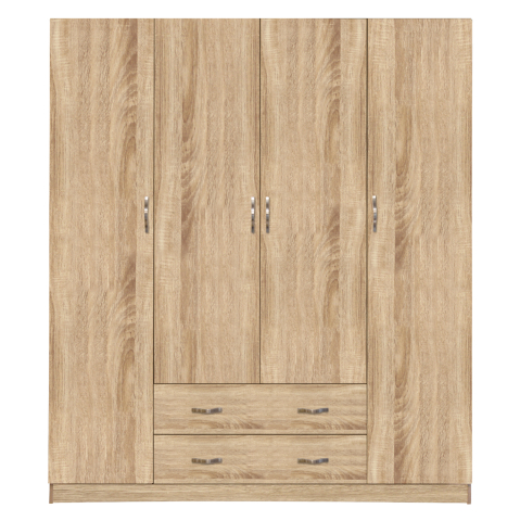 Dulapuri - Wardrobe 4 Door with 2 drawers 200Χ56Χ180Hcm. HM353.02 Sonama