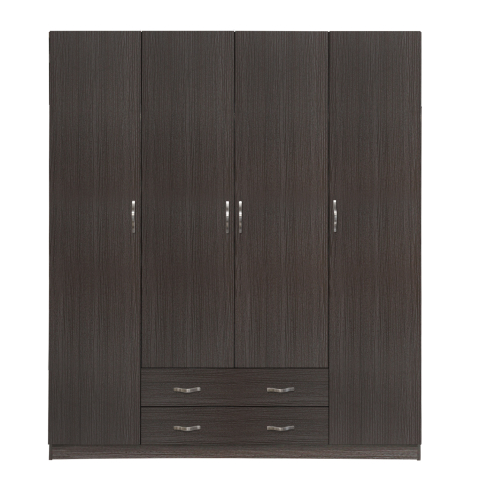 Dulapuri - Wardrobe 4 Door with 2 Drawers 200x55.5x180Η HM353.01 Zebrano