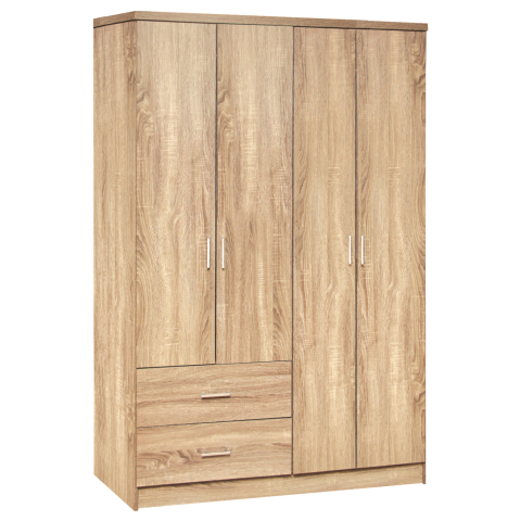 Dulapuri - Wardrobe 4 Door with 2 Drawers HM339.02 Sonama 120x42x181